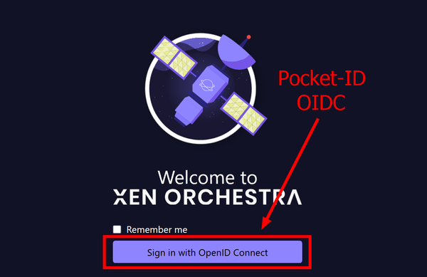 Iniciar sesión en Xen-Orchestra con el SSO de Pocket-ID
